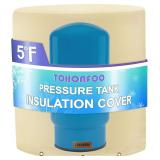 $60 TOHONFOO Round Water Well Pressure Tank Cover Insulated, 12"Dia x 14"H | 3 Layer pressure tank insulation blanket & water well pump cover for outside, -5 F freeze protection in winter