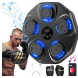 $90 TGLLM Music Boxing Machine, Interactive Punching Trainer with Boxing Gloves, Large Size Wall Mounted Electronic Boxing Target for Adult Kids, 9 Modes & 9 Speeds