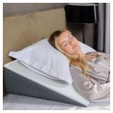 $40 Kolbs Bed Wedge Pillow for Sleep Apnea, FSA Eligible Acid Reflux, and Back Pain Relief, with Chic Jacquard Cover - Headboard Wedges for Sleeping (Standard Width 7.5" Height)