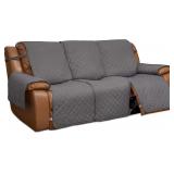 $40 Easy-Going Recliner Sofa Cover, Reversible Couch Cover for 3 Seat Recliner, Split Sofa Cover for Each Seat, Furniture Protector with Elastic Straps for Dogs, Pets(3 Seater, Gray/Light Gray) | Wash