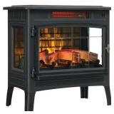$240 Duraflame 3D Black Infrared Electric Fireplace Stove with Remote Control - DFI-5010-01