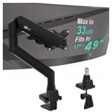 $33 WALI Ultrawide Single Monitor Arm for 17-49 inch Curved Screen, up to 33lbs | Heavy Duty Monitor Desk Mount, Full Motion with Tilt, Swivel, Rotation, C-Clamp/Grommet Base, VESA 75/100mm (GSM001XLN