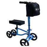 $95 LCJ Knee Scooter Knee Walker Leg Scooter for Adults for Foot Surgery Lightweight Knee Roller Broken Foot Scooter for Adult with Braking System Blue