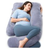 $45 Momcozy Pregnancy Pillows for Sleeping, U Shaped Full Body Maternity Pillow with Removable Cover - Support for Back, Legs, Belly, HIPS for Pregnant Women, 57 Inch Pregnancy Pillow for Women, Grey 