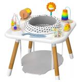 $150 Kizfarm 3-Stage Baby Activity Center, Montessori-Inspired Design, 7 Interactive Toys with Teether, Exersaucer&Toddler Table, Shower Gift, 3 6 12 Month Old Baby Essential, Toy for Baby Infant Todd