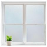 $9 rabbitgoo Frosted Glass Window Privacy Film, Static Cling, 17.5" x 78.7" | Heat Control UV Blocking Sticker, Non Adhesive Removable Tint, No Glue Anti-Glare Renter Friendly Coverings for Home Bathr