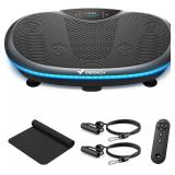 $220 Merach CV55 4D Vibration Plate Exercise Machine with 440W Powerful Motors | 7 Modes, 120 Speeds, 440lbs Capacity, Bluetooth, Ambient Light, Curved Workout Equipment for Lymphatic Drainage, Home G