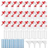 $64 Zubebe 24 Pack 32 oz Plastic Spray Bottle Bulk Empty Leakproof Heavy Duty Spray Bottles for Cleaning Supplies Mist Bottles with Label and Adjustable Nozzle for Plant(Red and White,Clear Scale)