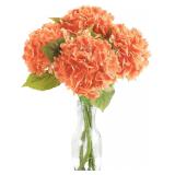 $16 4 Pcs Real Touch Burnt Orange Hydrangea Artificial Flowers, 20" Full Faux Hydrangea Flowers Fake Flowers for Home Decor Party Floral Arrangements Wedding Bouquets Centerpieces Decorations