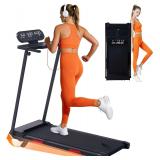 $180 Portable Walking Pad Treadmill for Home, Treadmills with Handles, 3.0HP Compact Walking Pad Treadmill with Handle Bar, 0.6-7.6MPH Mini Walking Treadmill for Home Small, 350LB Capacity