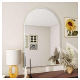 $47 BEAUTYPEAK 24"x36" Arch Bathroom Wall Mirror, Silver