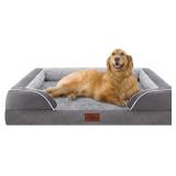 $39 Comfort Expression Waterproof Orthopedic Dog Bed for Extra Large Dogs | Supportive Egg Crate Foam XL Pet Bed with Removable Bolster, Dog Couch with Washable Cover & Non-Slip Bottom, 42x30 Inch