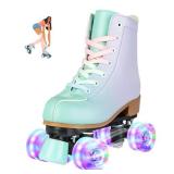 $53 jessie Roller Skates for Girl and Women, PU Leather Flash Kids Roller Skates, Fantasy Adjustable Four-Wheel Beginner Girl Skates Roller Skates Girls Ages 8-12 for Indoor Outdoor