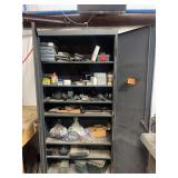 Heavy-Duty Steel Storage Cabinet with Misc Gun Shop Contents- Ammo, Parts, Powder Coating