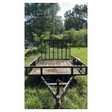 Single Axle 12 ft Utility Trailer, Steel Frame, Wood Deck, Ramp Gate, Loadstar K550 Tires