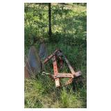 2-Bottom Moldboard Plow, 3-Point Hitch, ~14" Bottoms, ~350 lbs, Heavy Frame, Needs Restoration