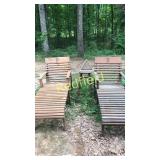 (2) Wooden Outdoor Loungers