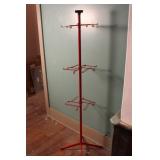 Tall Red Metal Rotating Rack