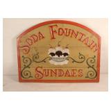 Wooden Soda Fountain Sign