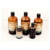 Antique Brown Glass Medicine Bottles