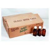 Box of 3 Oz. Oval Amber Glass Bottles- 72