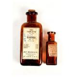 Antique Brown Glass Pharmacy Medicine Bottles