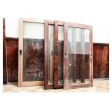 Four Antique Glass Cabinet Doors