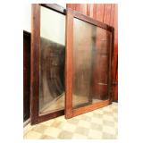 Two Antique Glass Cabinet Doors