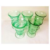 Green Depression Sundae Glasses