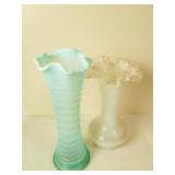 Two Fluted Vintage Vases