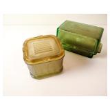 Depression Glass Butter and Refrigerator Dishes