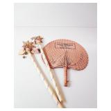 Vintage Funeral Fan and Coty Bath Powder Wands