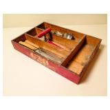 Vintage Red Silverware & Utensil Box