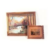 Vintage Framed Painting and Print