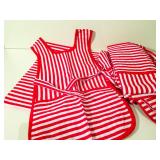 9 Red and White Striped Drug Store Aprons