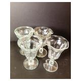 Four Vintage Sundae Glasses