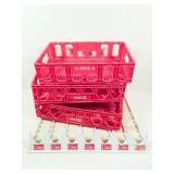 Red Plastic Coca-Cola Crates & Coke Bottle Tray