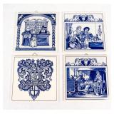 Four Delft Tiles Depicting Pharmacology & Medicine