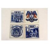 Four Delft Tiles Depicting Pharmacology & Medicine