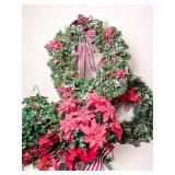 Group of Christmas Wreaths & Poinsettias