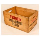 Frigid Embalming Fluid Wooden Crate