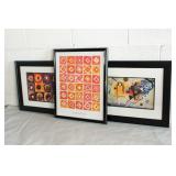 Three Modern Art Framed Prints