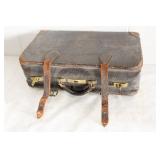 Vintage Black Top Grain Cowhide Suitcase