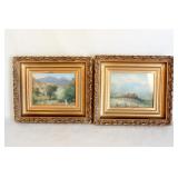 Two Antique W.R. Eaton Framed Watercolors