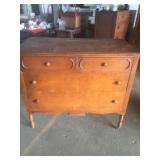 Mid-Century Modern Tiger Maple Dresser With Mirror