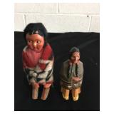 Skookum Indian Doll and Carved Indian Statue