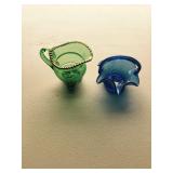 Vintage Green Fair Piece and Cobalt Basket