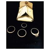 Four Little Gold Rings 14K and 10K