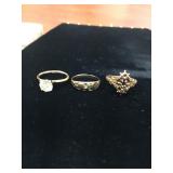 Three Gold Toned Rings