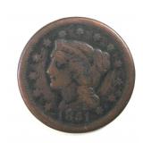 1851 Braided Hair Large Cent